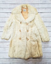 1950s KAPLAN'S CHICAGO TRUE VINTAGE FOX FUR CREAM WARM COAT MEDIUM MD