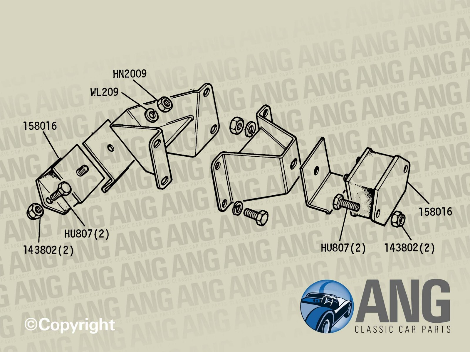 TRIUMPH DOLOMITE 1850, 1850HL ORIGINAL METALASTIK NOS ENGINE MOUNTS x 2