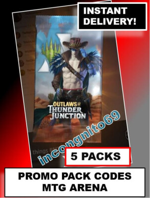 MAGIC MTGA MTG ARENA CODE CARD 5 Promo Pack Booster OUTLAWS THUNDER JUNCTION OTJ