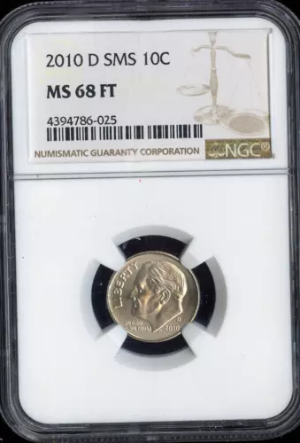 2010-D Roosevelt Dime NGC MS68 FT SMS Quality Auction