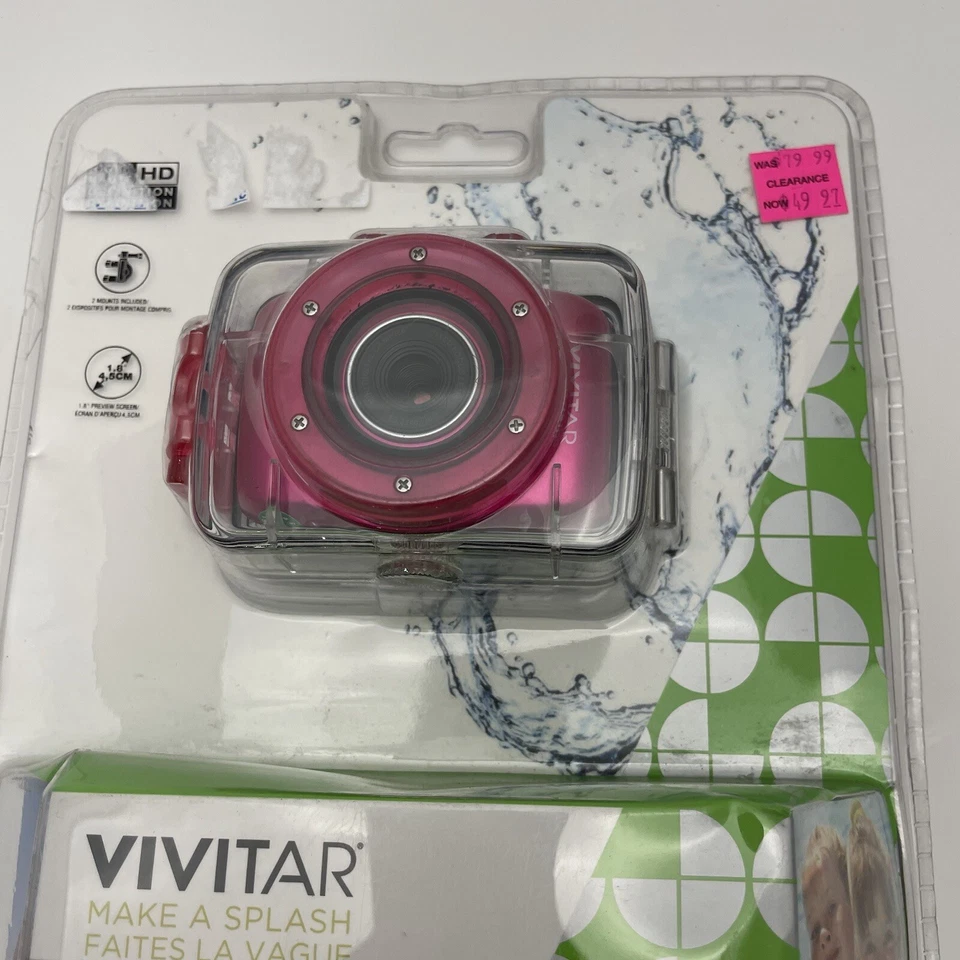 Vivitar HD Action Waterproof Camera / Camcorder - Pink DVR781HD - Brand New - Image 3 of 4