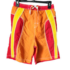 Vintage Sand N Sun Men's Swim Trunks Shorts Mesh Lining Youth Sz L 14-16 Orange