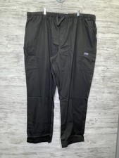 Cherokee Workwear Originals Pants Mens 3XL Black Cargo Scrub Elastic Waist