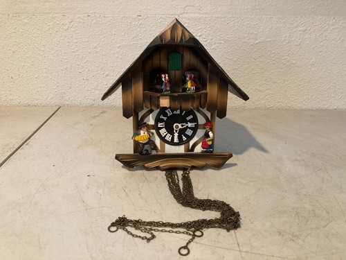 Vintage Authentic Musical Chalet Style Cuckoo Clock with German Dancers As Is