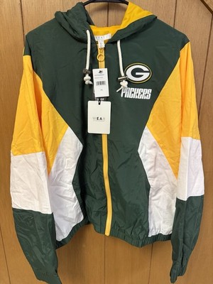 NWT Women's Green Bay Packers WEAR by Erin Andrews Green Windbreaker Jacket XXL