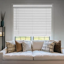 ChicoLogy Faux Wood Blinds 22x36 White Window Shades - Easy Install