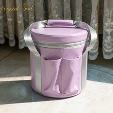 Crystal Soul Purple Anti Collision Portable Leather Bag for Crystal Singing Bowl
