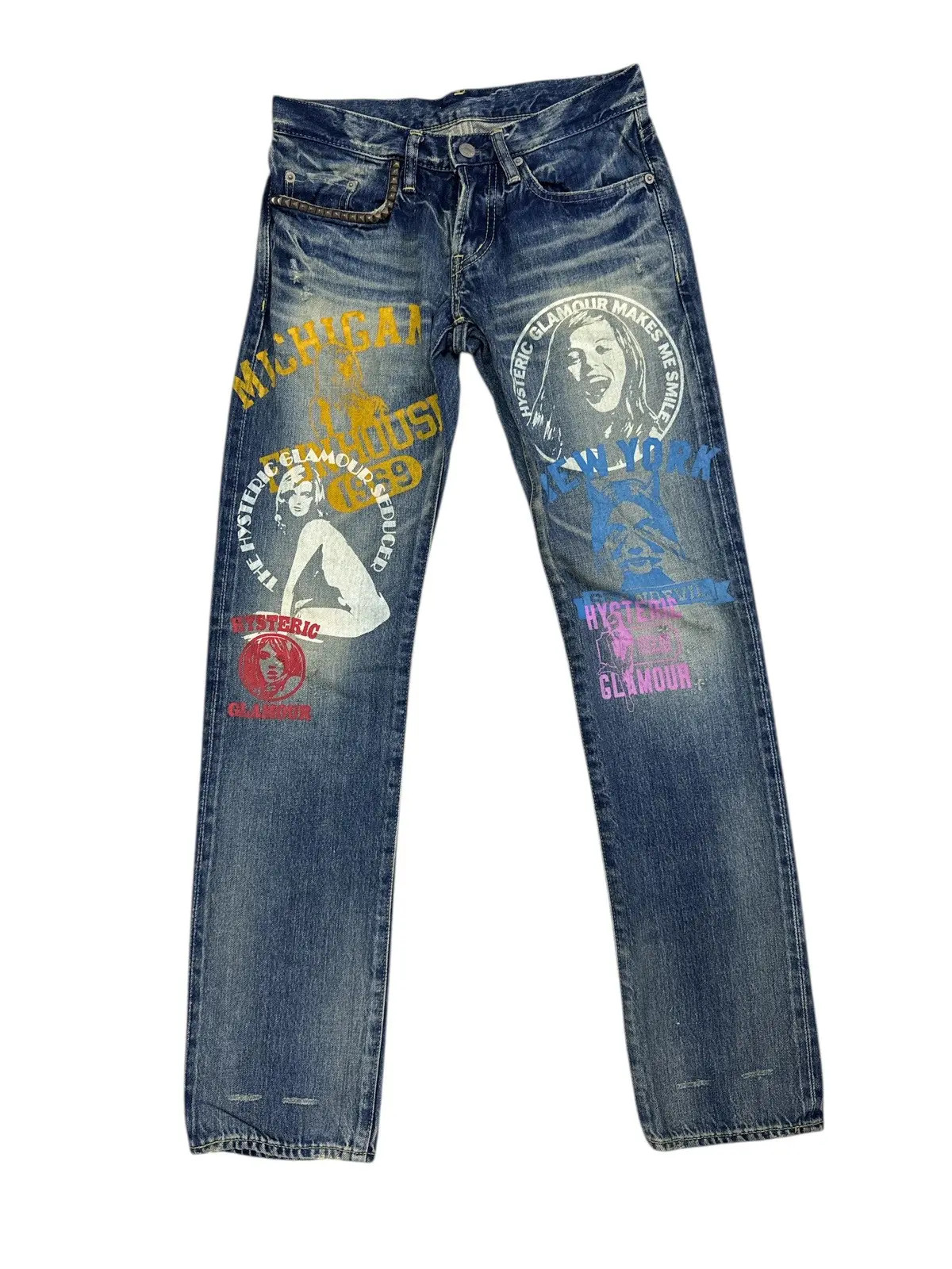 Hysteric Glamour Selvedge Skinny Jeans Graphic Rare Design Size 28
