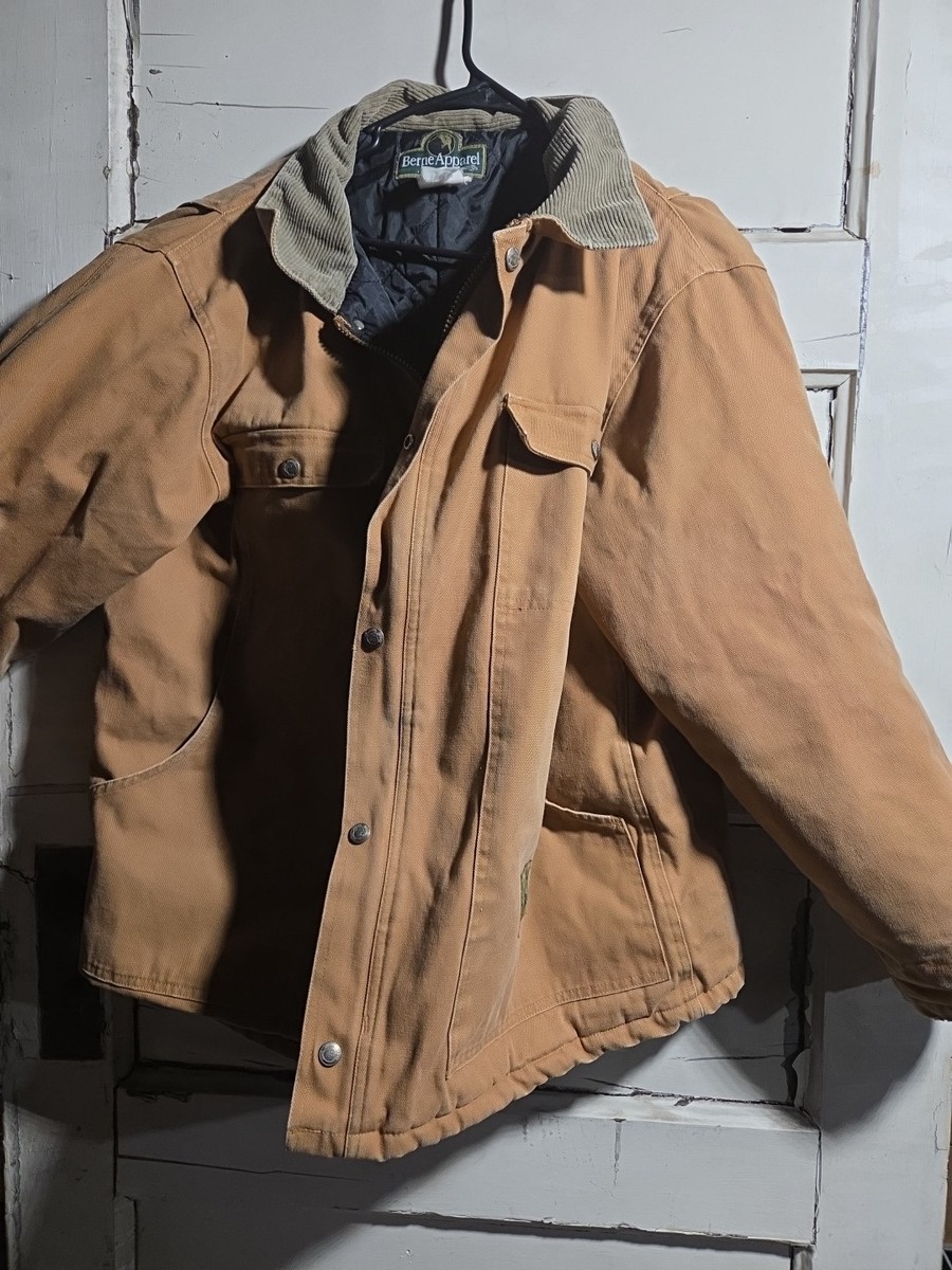 Berne Apparel Canvas Zip Up Insulated Jacket Size Large