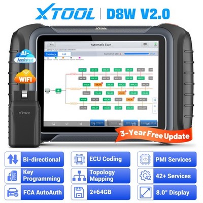 XTOOL D8W V2.0 Diagnosegerät mit Topologie-Anzeige, bidirektionaler OBD2-Scanner