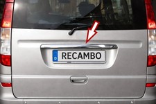 EDELSTAHL BLENDE &uuml;ber KENNZEICHEN KOFFERRAUM passend f&uuml;r MB VITO|VIANO W639