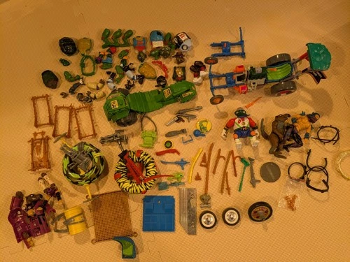 Playmates TMNT Lot figures VEHICLES accessories PARTS vtg