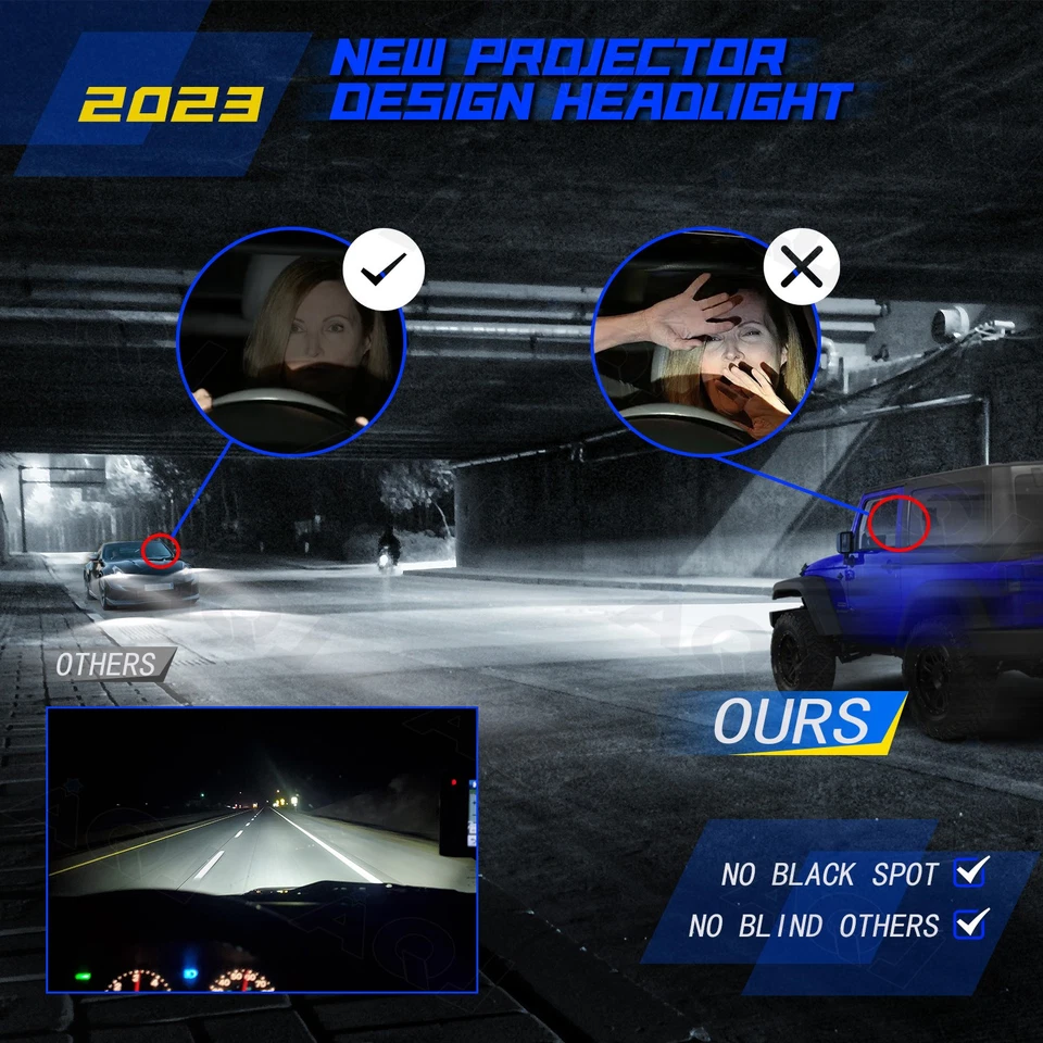 Pair Newest 7"in Round LED Headlights DRL Hi/Lo H4 For Chevrolet Monza 1980 Foto 4 de 4