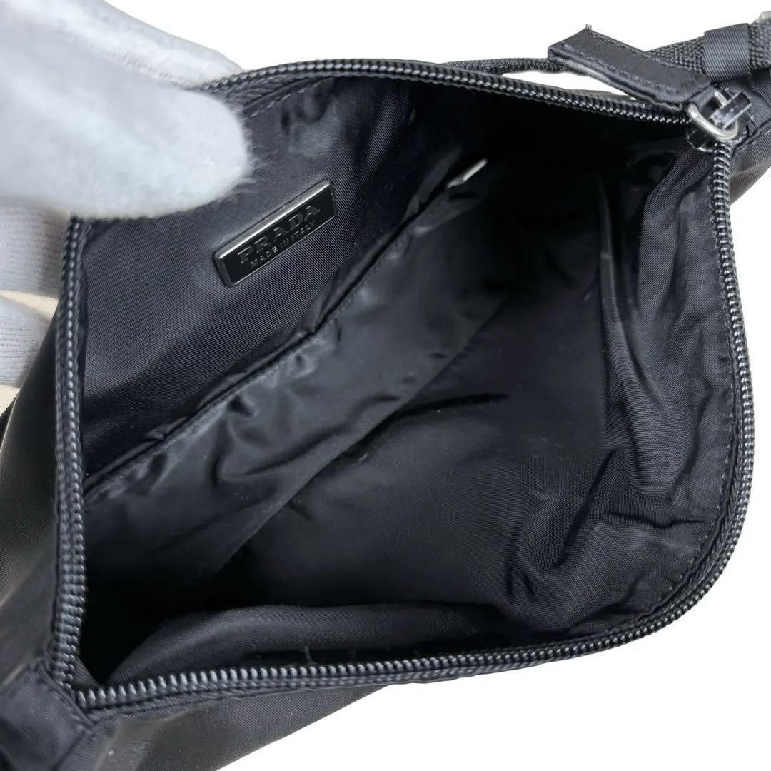 PRADA Triangular Logo Nylon Accessory Pouch Black… - image 8