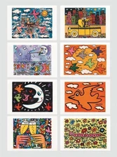 James Rizzi - Wonderful Series of 8 Postcards