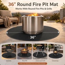 GASPRO 36" Round Fire Pit Mat,4-Layer Under Grill Mat Deck