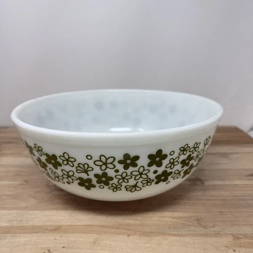 Vintage Pyrex Spring Blossom Crazy Daisy Mixing Bowl 4qt Style 404 - RARE HTF