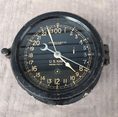 Working Vintage 1944 Chelsea WWII U.S. Navy Deck Clock Mvt S/N