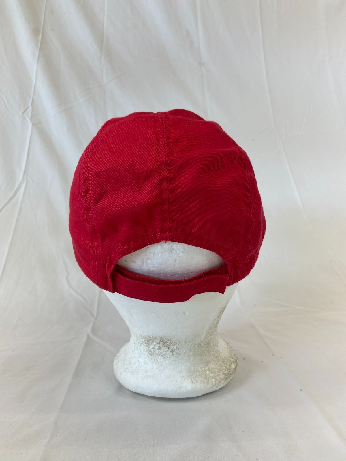 Red Baseball Cap Strapback Hat Solid Canvas Bicyc… - image 6