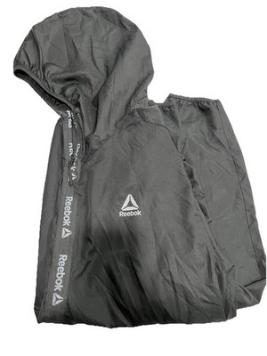 Vintage Men s Reebok  Hooded Packable Full Zip Windbreaker Jacket (2XL/Black)