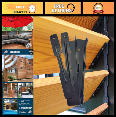 Deck Sunblind System Louvers Bracket Shutter Hardware Kit - Fits 11 Boards (48'')
