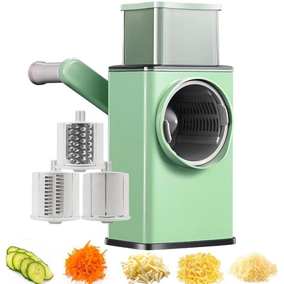 Rotary Cheese Grater 6 in 1 Hand Crank Vegetable Slicer Shredder Mandoline Veggi