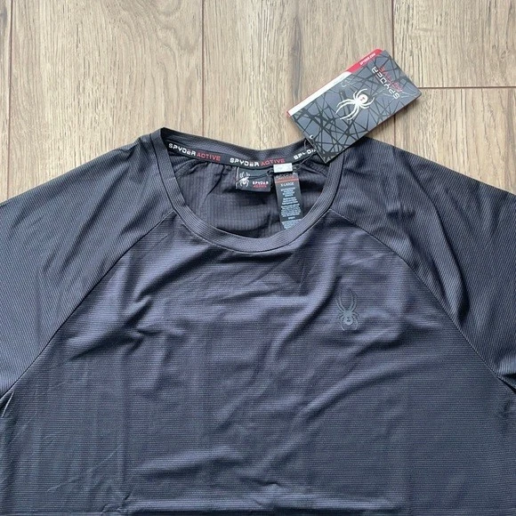 NWT Spyder Active Breathable, Quick Dry, and Stretch Black T-Shirt Men's Large