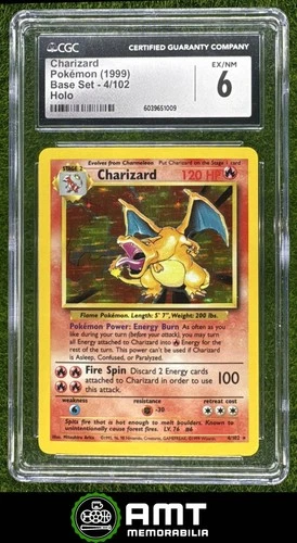 Charizard CGC 6 1999 Pokemon Base Set Holo #4/102 1009