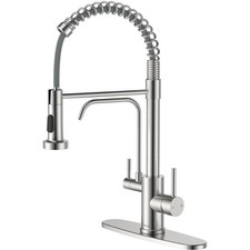 Kitchen Faucet with Drinking Water Faucet, 3 in 1 Pull Down Faucet with Purfi...
