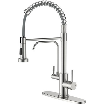 Kitchen Faucet with Drinking Water Faucet, 3 in 1 Pull Down Faucet with Purfi...