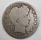 《Silver》1902-S USA BARBER QUARTER -- .1808 OZ of SILVER!!!