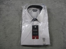 New Van Heusen Shirt Mens 16.5 34/35 White Flex Collar Slim Fit Stretch Dress
