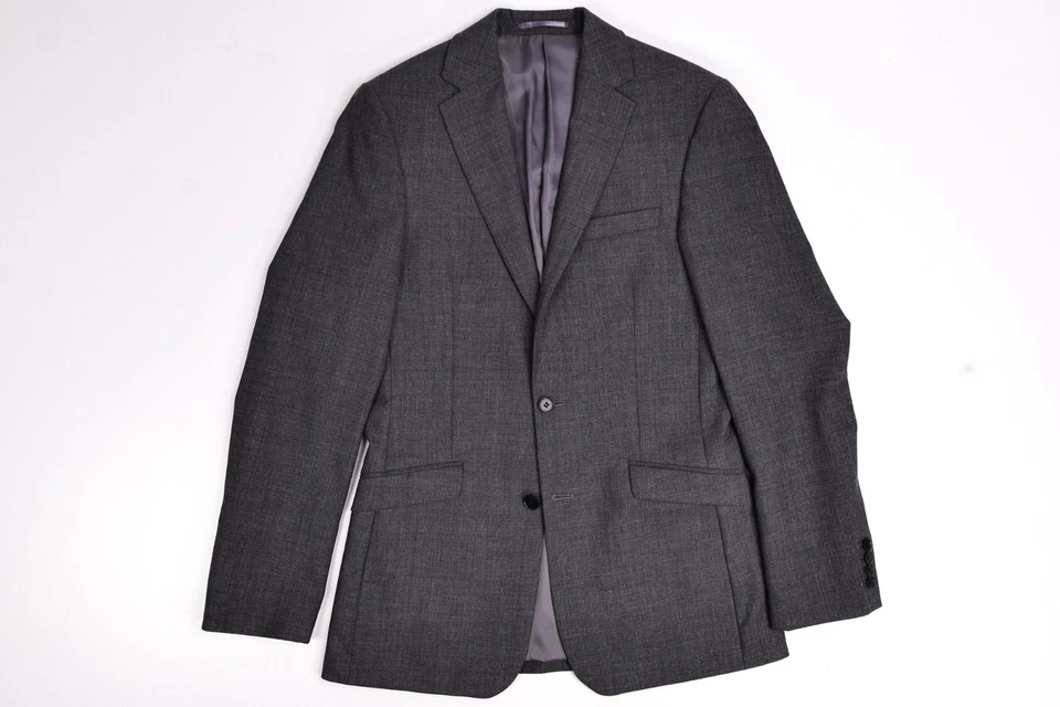 Jaqueta Blazer Charles Tyrwhitt Extra Slim Fit Lã Merino Cinza Sólido 38 L - Imagem 2 de 4