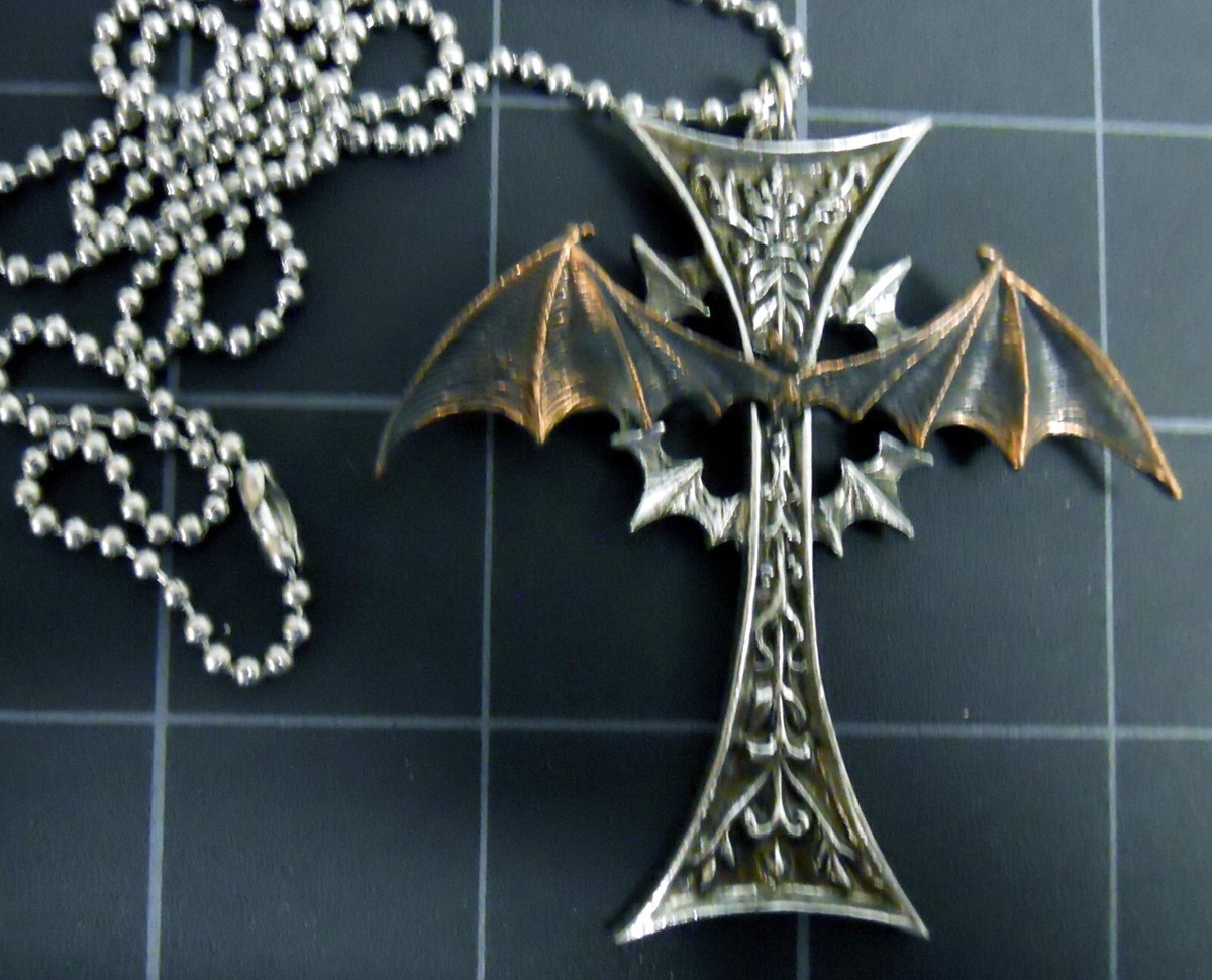 Vesper Cross Pendant Necklace Goth Stainless Chain New Alchemy