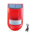 Solar Strobe Siren Alarm Light Outdoor Waterproof Security Lamp Motion Sensor