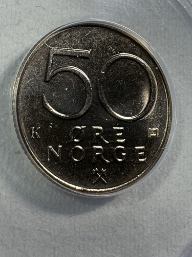 1981 Norway 50 Ore Graded MS 66 by ANACS - Picture 6 of 8