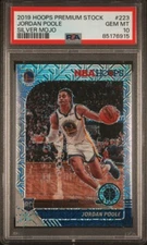 2019 Hoops Premium Stock Silver Mojo Jordan Poole RC Rookie #223 MINT PSA 10