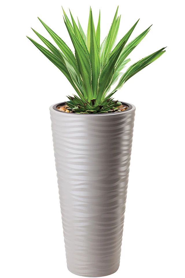 Blumenkübel Groß Blumentopf Slim Rund Welle Design Einsatz 6 Größen 5 Farben - Bild 3 von 4