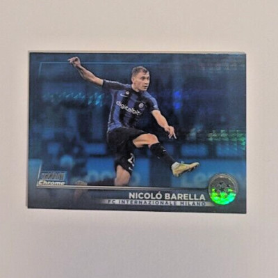 Nicola Barella Topps Stadium Chrome 2022-23 Blue Prizm Refractor - Inter Mailand