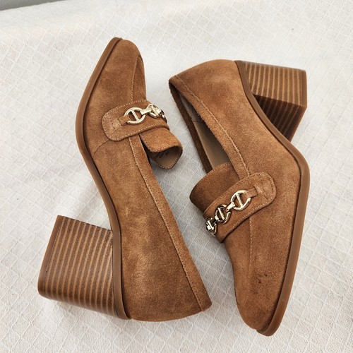 Alex Marie Women's Farin Loafer Pump Shoes Brown Leather Suede Size 7 M - 第 8/10 張圖片