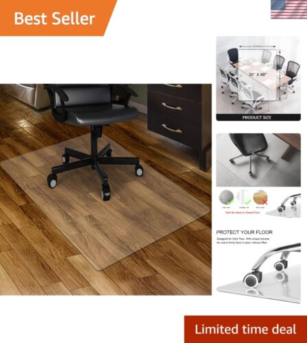 36" x 48" Transparent Chair Mat - Durable, Anti-Slide for Hard Floors