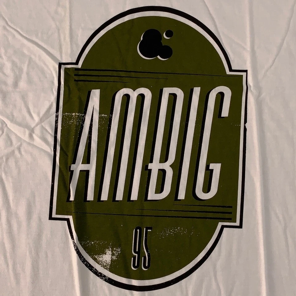 Ambig 男式汽车旅馆图形 T 恤白色绿色船员拼色 100% 棉 XL 全新 — 第 4/4 张图片