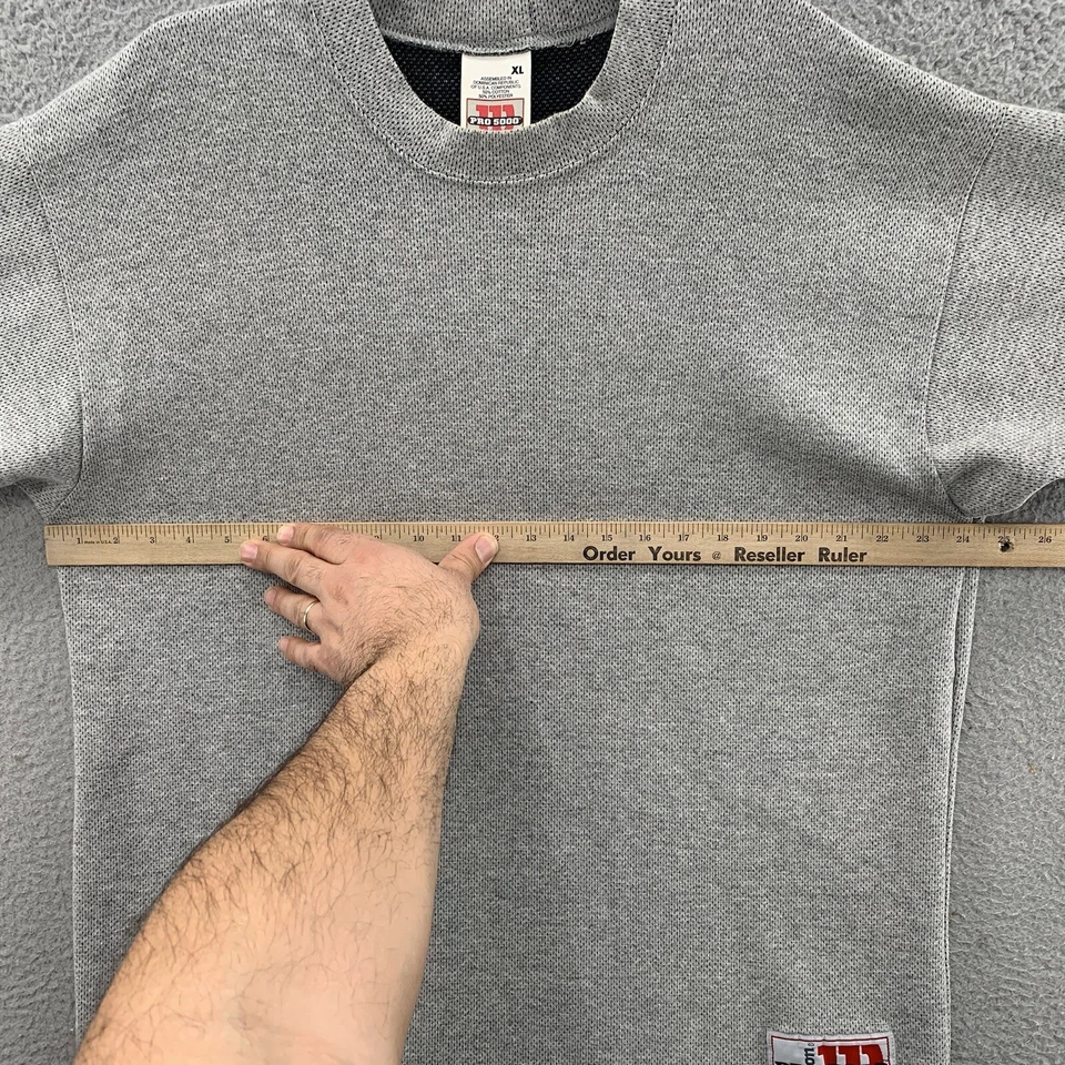 Camiseta Informal Wilson Pro 5000 Logo Vintage Años 90 Para Hombre XL Gris Forrada Negra EE. UU. Foto 3 de 4