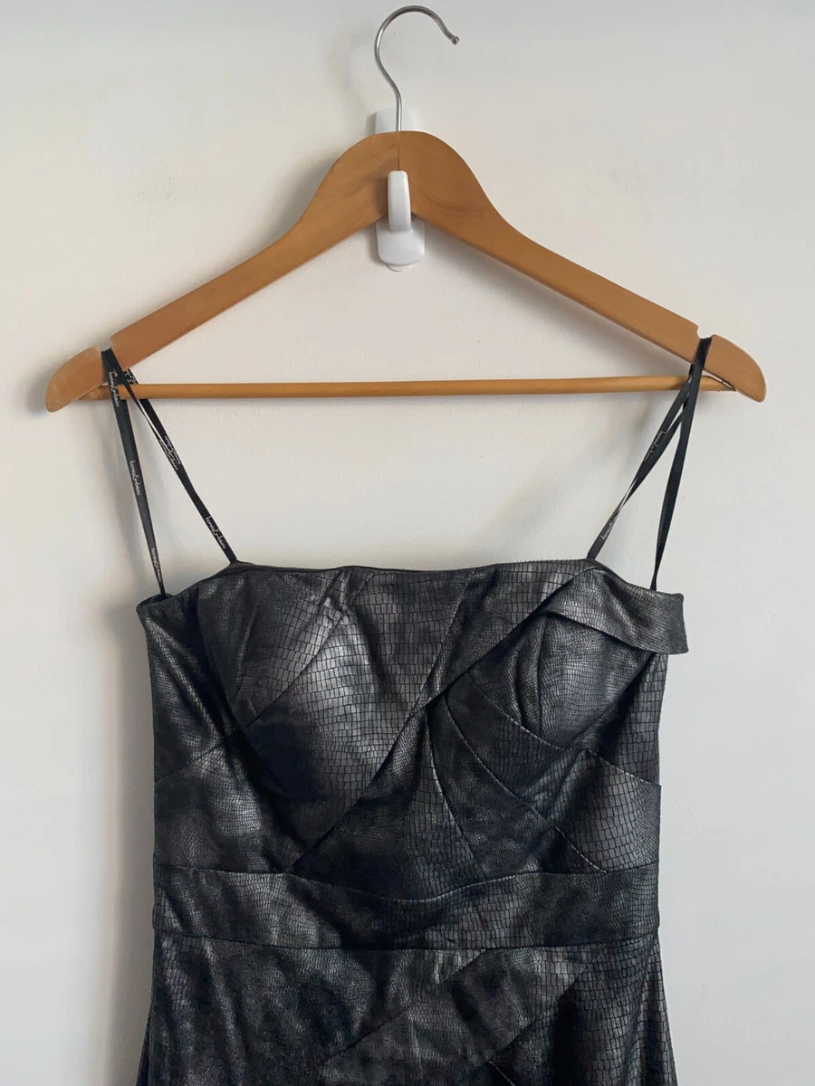 Honey Beau Dress Womens Size 6 Black Grey Strapless Zip Lined