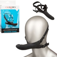 Accommodator Silicone Dong Dildo Cock Oral Sex Accessory Chin Strap-on Sex Toy