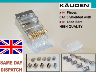 20 Stck. RJ45 Cat6 Cat 5e 6a Abschirmung Netzwerk Stecker Klemmen FTP
