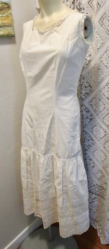 Antique 1900s Gibson Girl Shapely Fitted Full Slip With Lace Petticoat 34 Bust - Picture 7 of 9