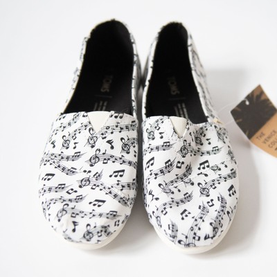 Toms Slip On Musical Note Fabric Shoes 7W