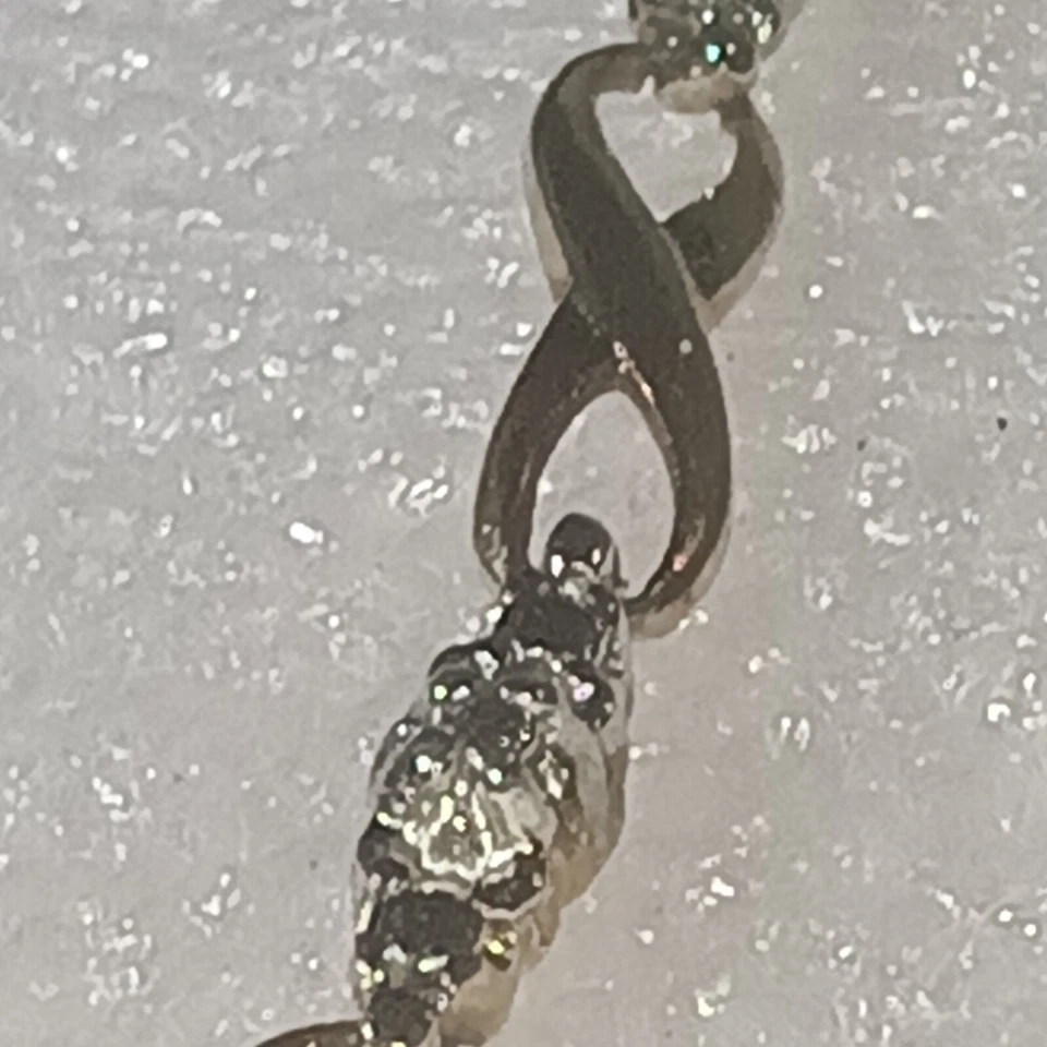 Infinity Linked BraceletGoldtone AndSterling Silver Vermiel Diamond Accent  7.5" - Image 2 of 4