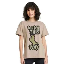 Lady Gaga Born This Way Unicorn Graphic T-shirt Beige Relaxed Fit Size Medium